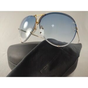 Porsche Design P'8478 Gold Titanium Aviator Sunglasses Blue Gradient 66mm Japan